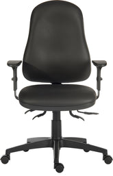 Ergo Comfort High Back PU Ergonomic Operator Office Chair with Arms Black - 9500-PU/0270 DD
